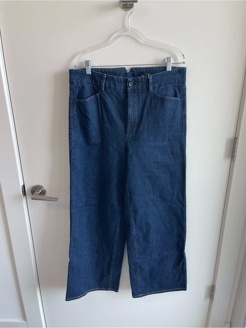 Paige Dark Blue Wide Leg Jeans edinburgh color